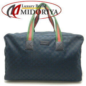 Gucci Boston Bag GG Canvas Navy Blue